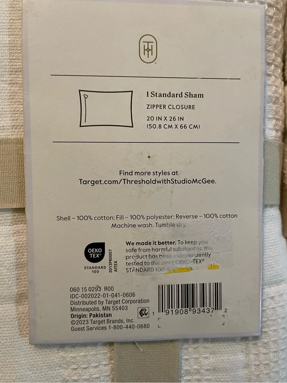 Threshold Studio McGee one pair standard Waffle Matelassé Shams- White
